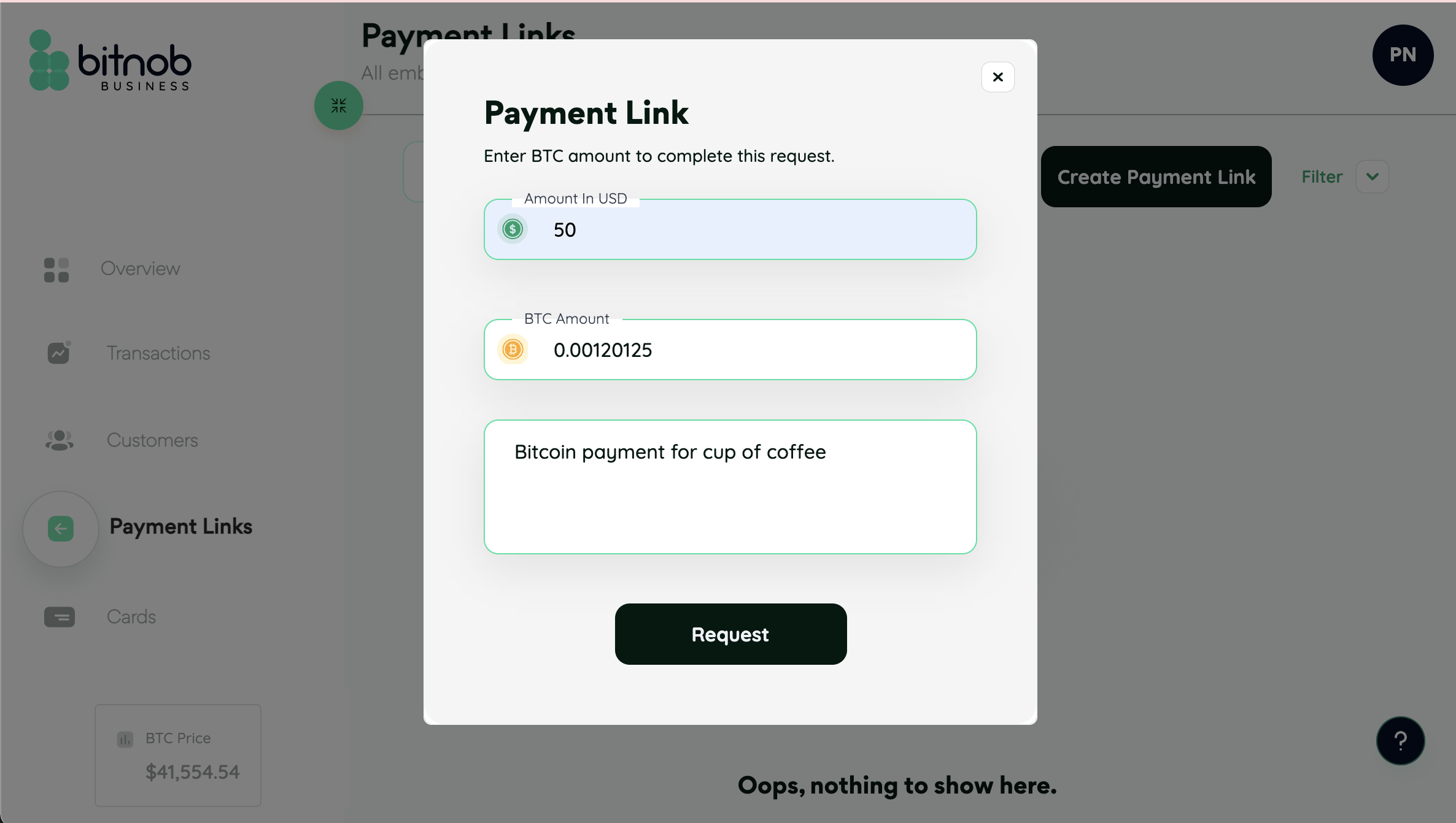 Generating payment link