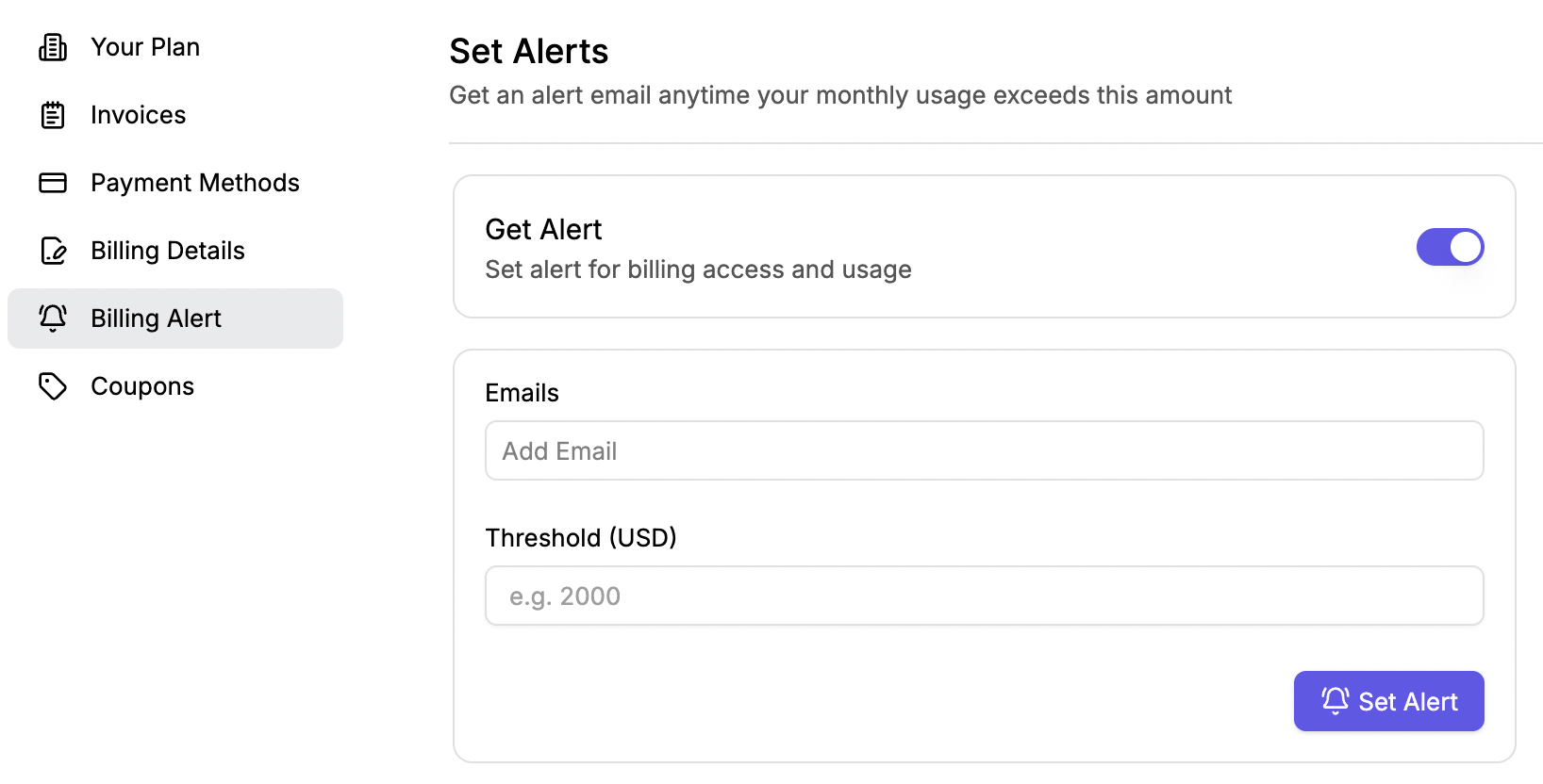 Set a billing alert