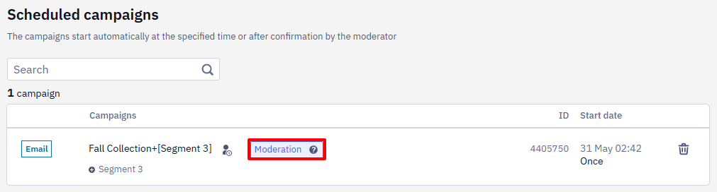 Moderation Details Screen