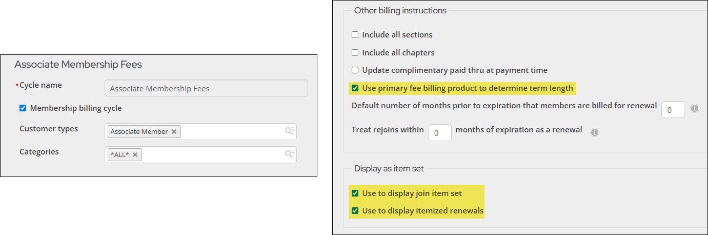Configuring the billing cycle