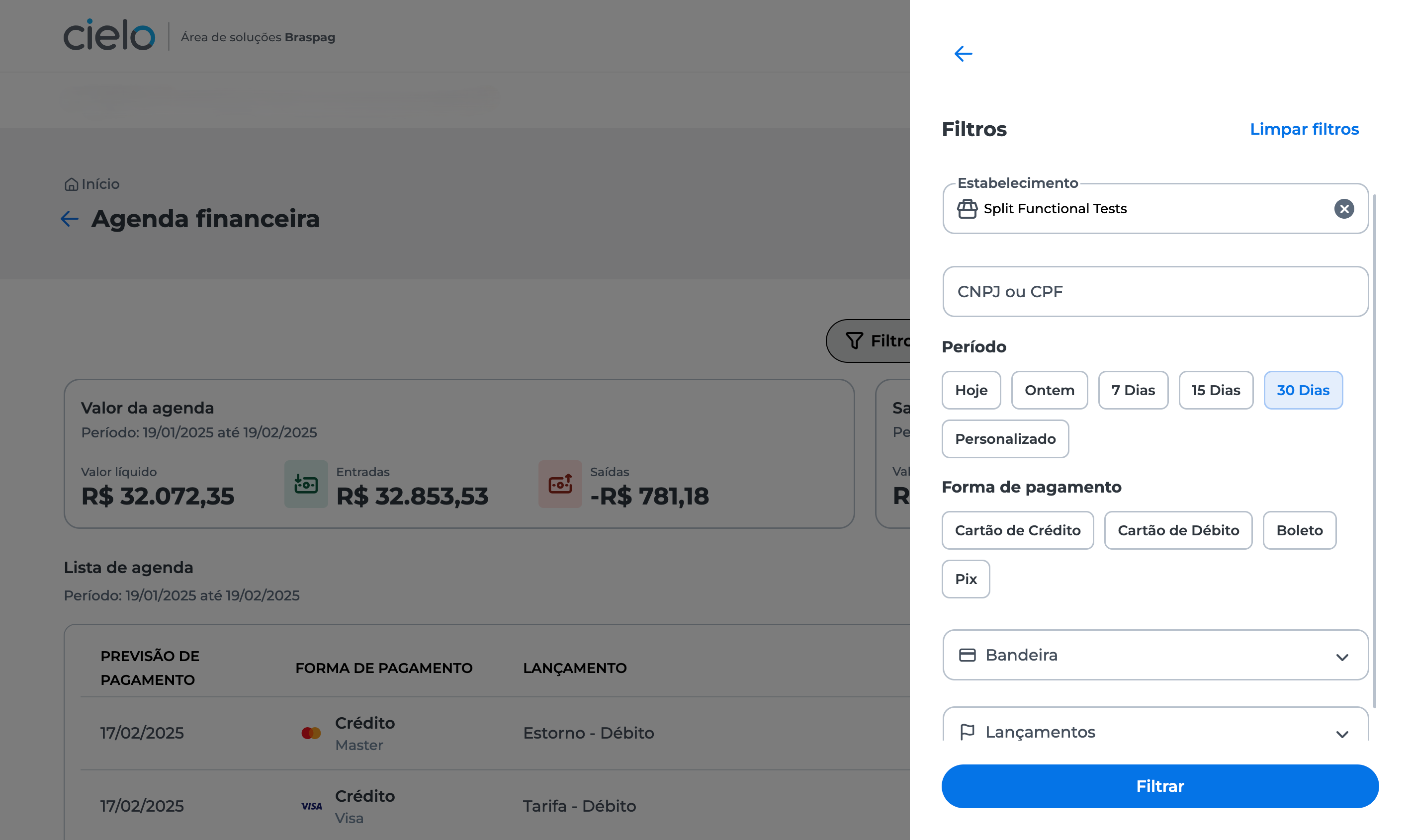 Utilize os filtros disponíveis para refinar sua busca na Agenda e melhorar sua experiência de navegação