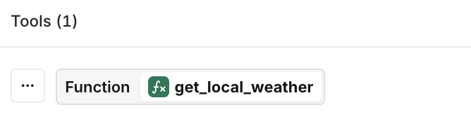 Adding the tool `get_local_weather` to my Experiment configuration.