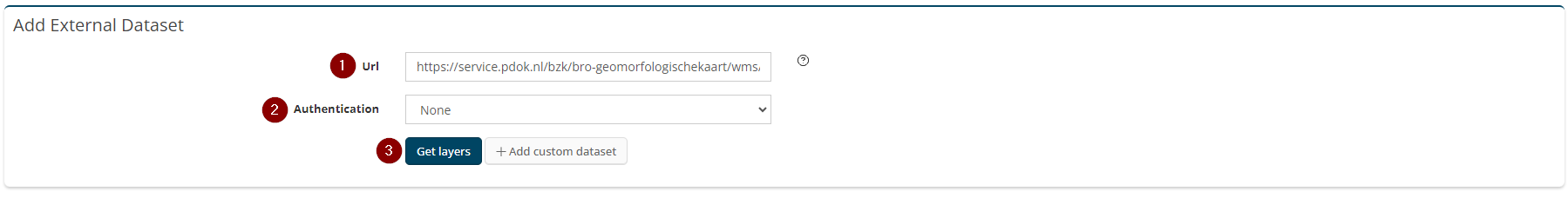 Figuur 8 - Toevoegen van de WMS in GeoApps.