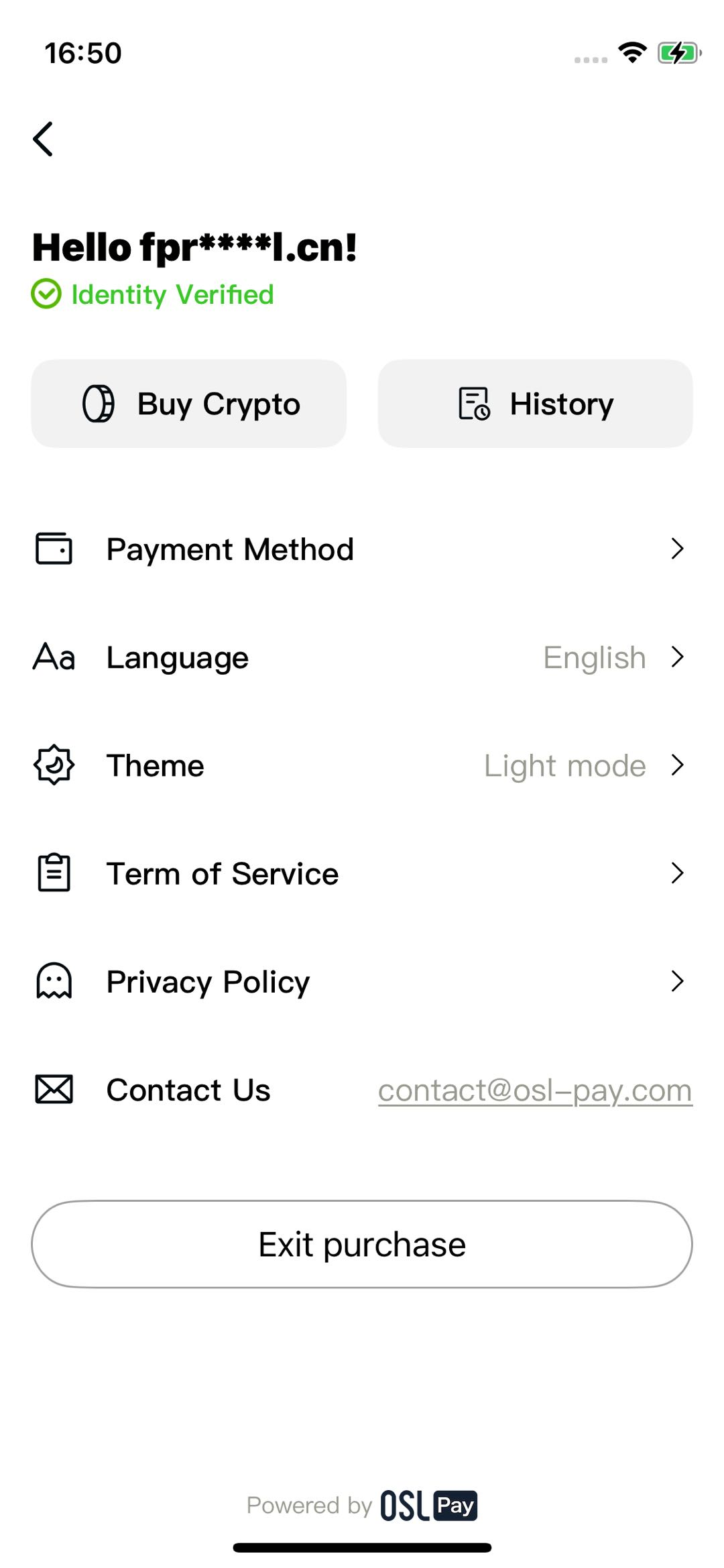 User Center Page