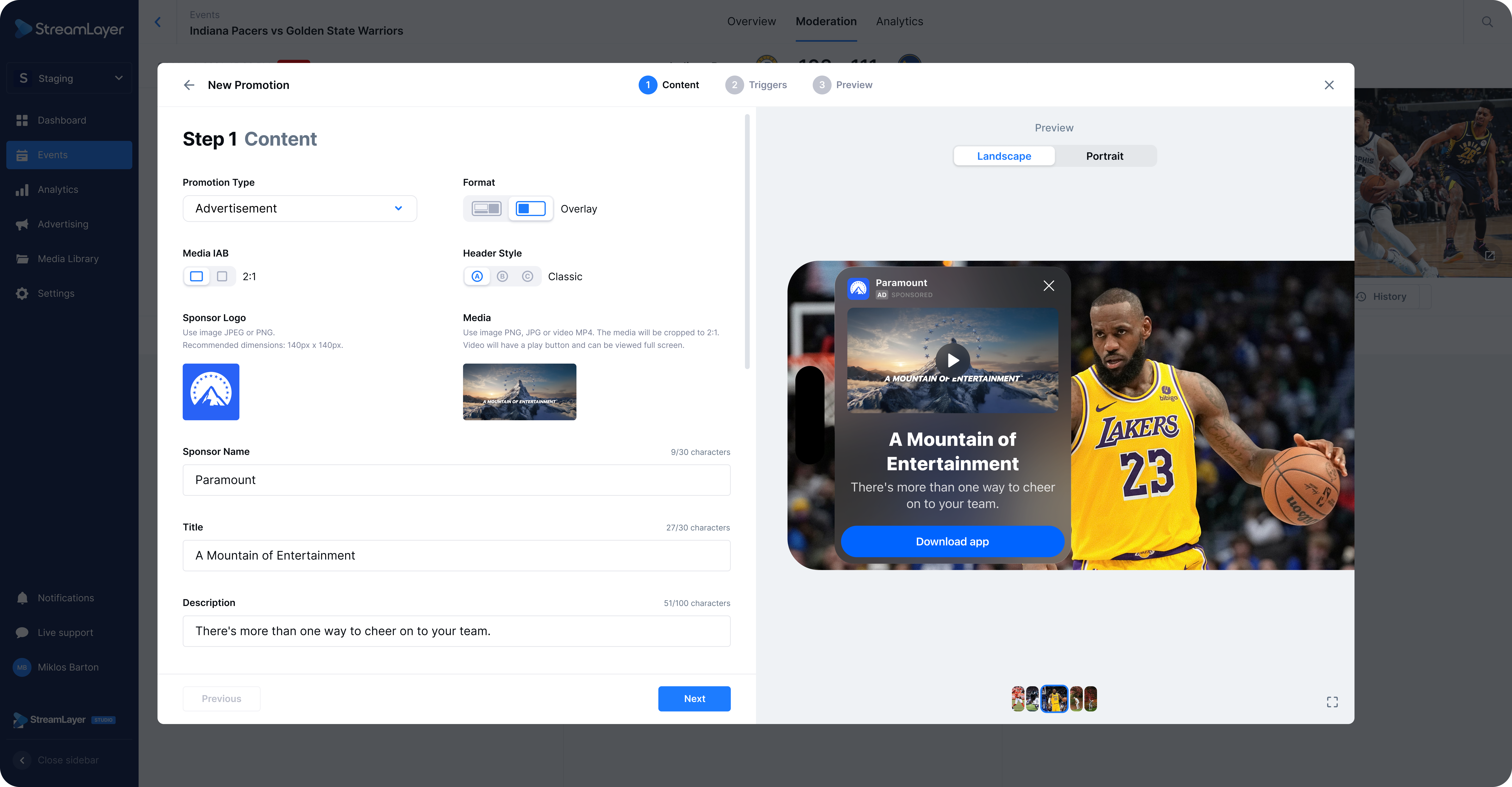 Here, 2:1 sizing and Overlay Format is selected. 2:1 indicates that the embedded image or media has 2:1 dimensions.