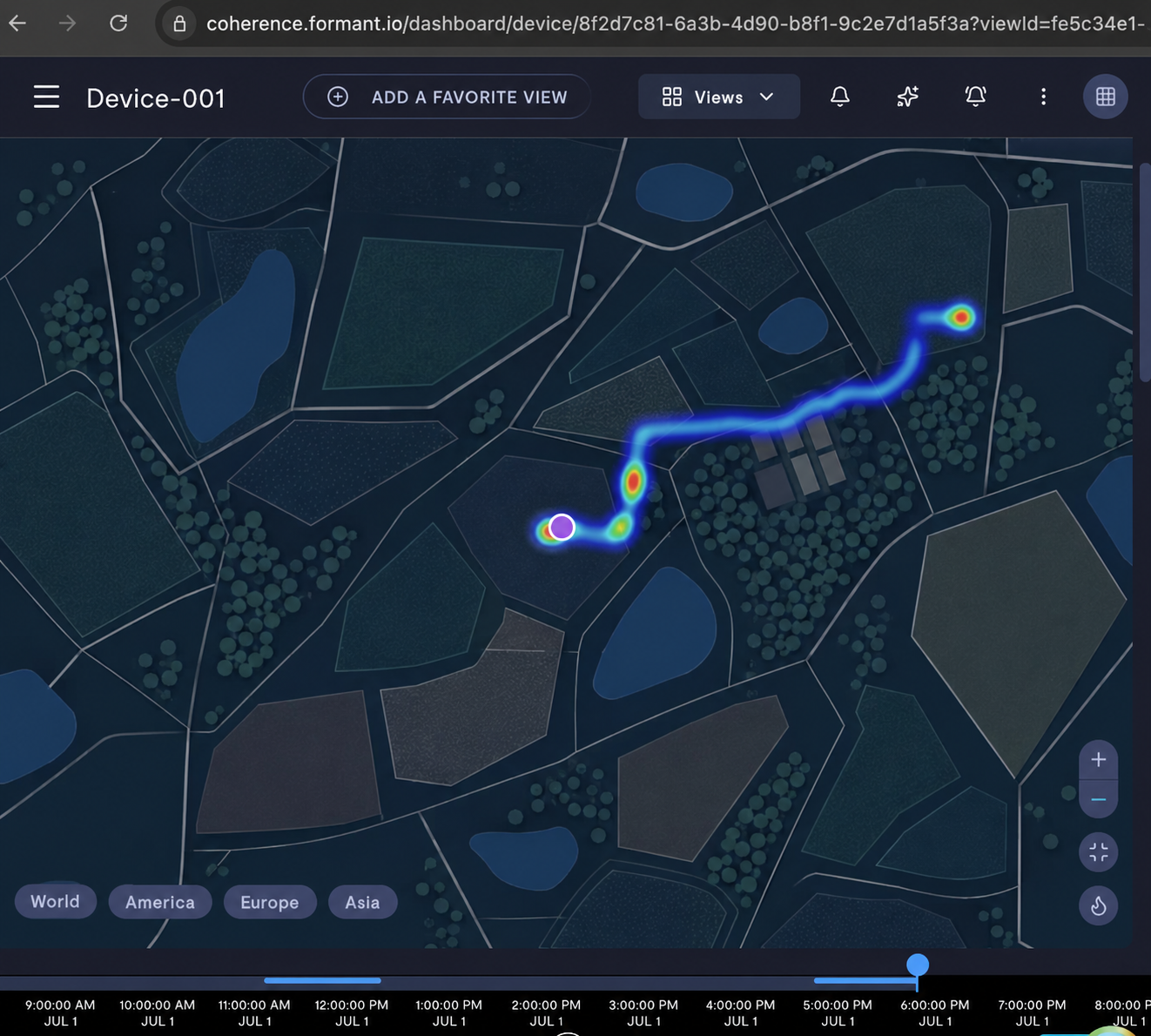 Heatmap toggle button in the bottom-right corner of the Map module