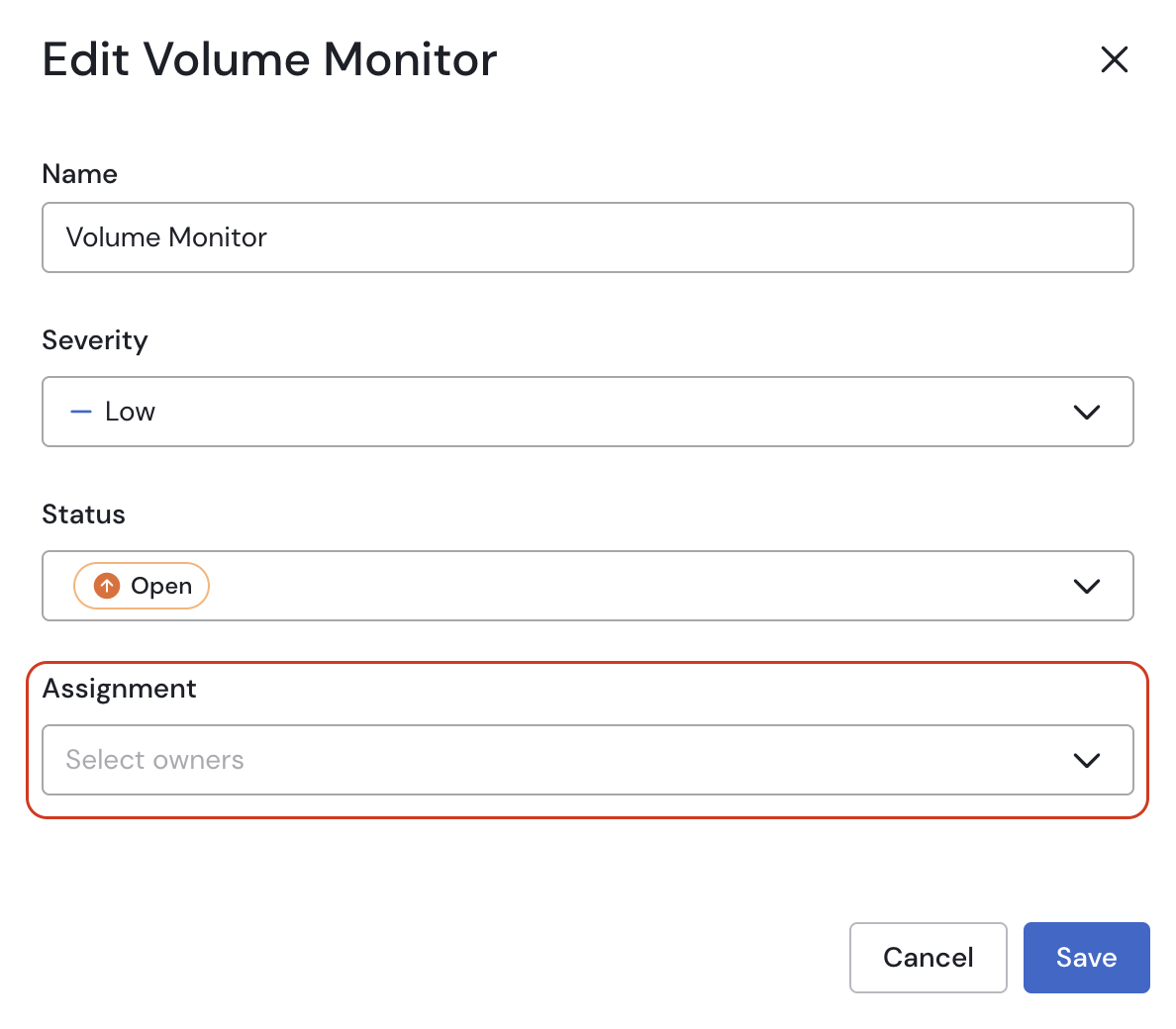 Assigning an incident owner