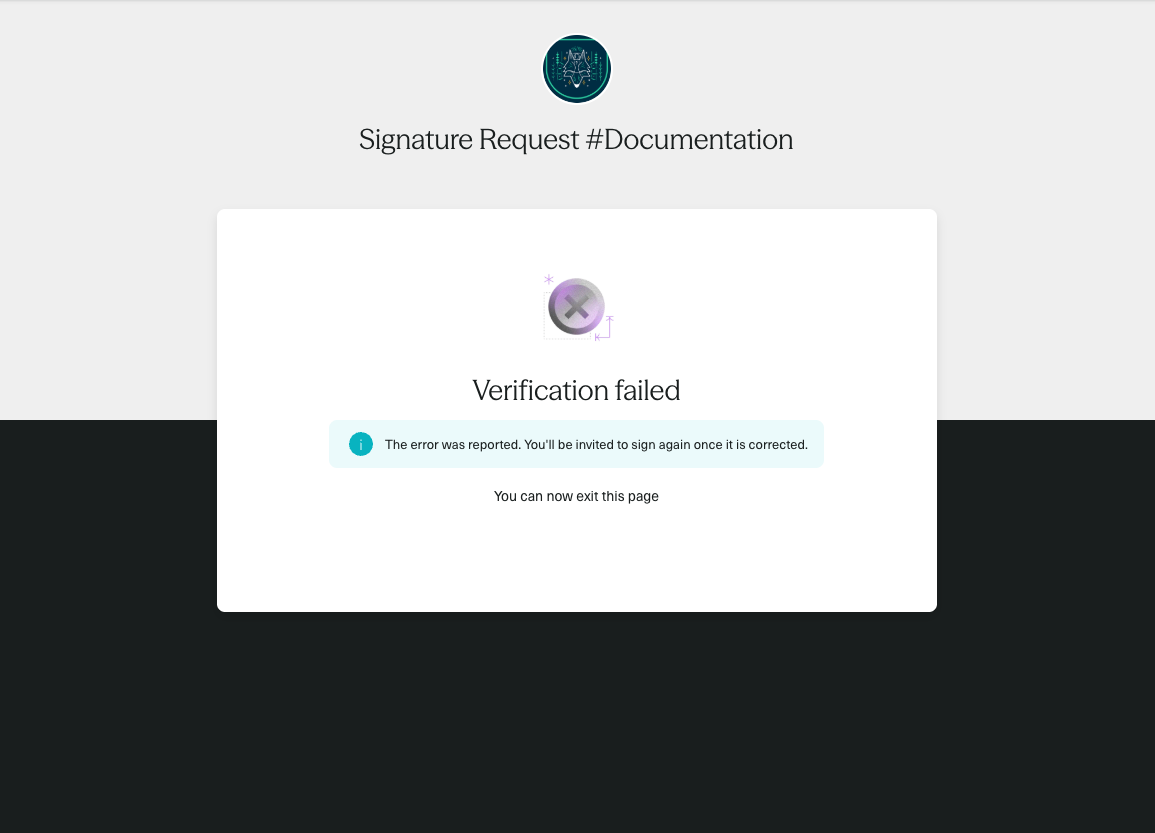 First screen of the Signer where they need to contact the Sender