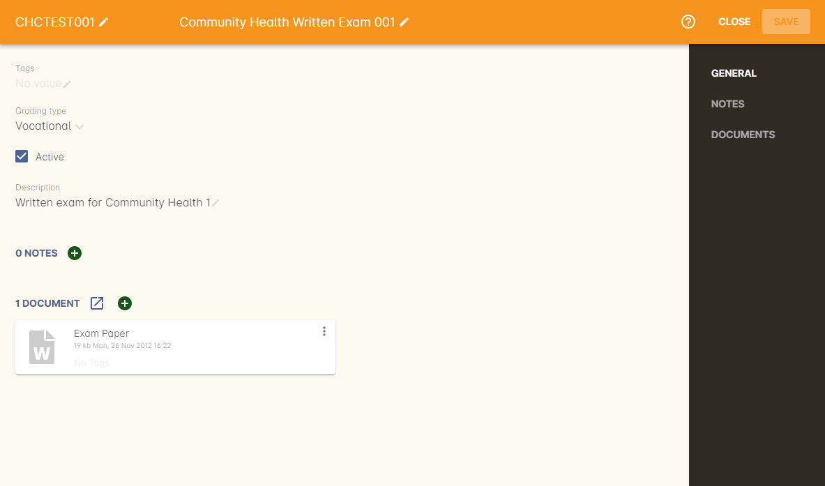 Figure 409. The general tab of an assessment task