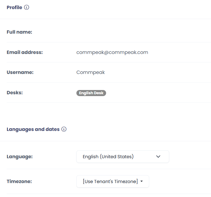 Screenshot of User Profile