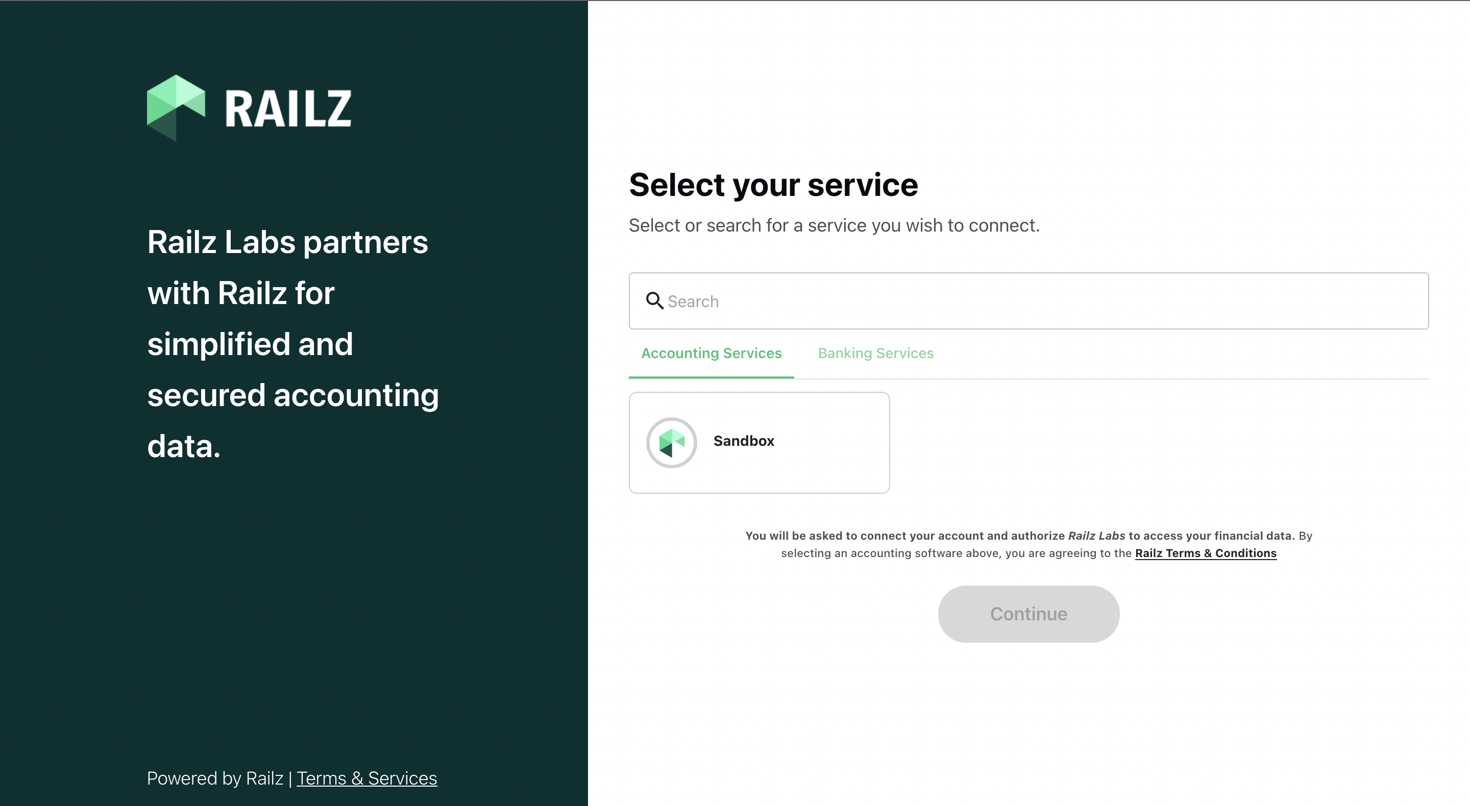 Railz Sites - Connect a business. Click to Expand.