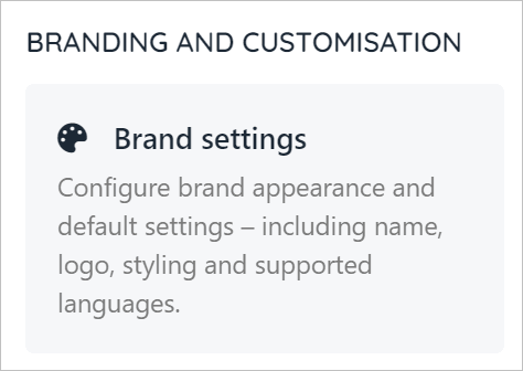 Click Brand settings