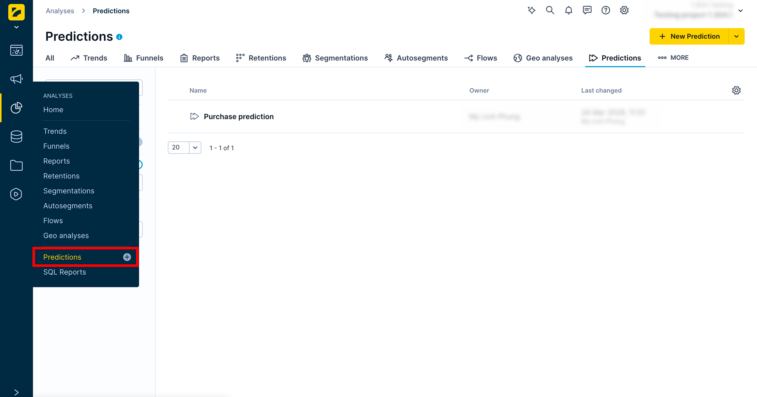 Where to find Predictions.