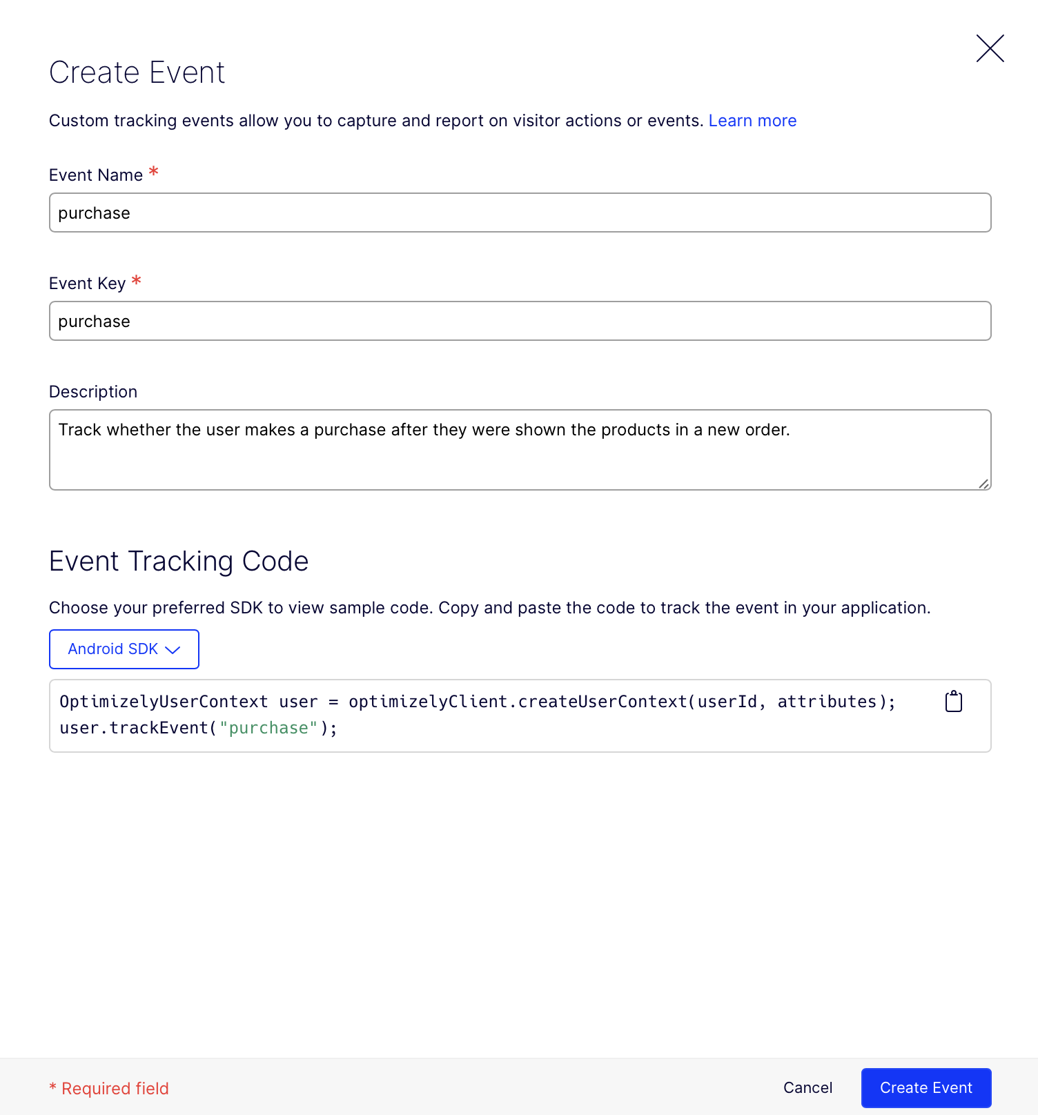 create event