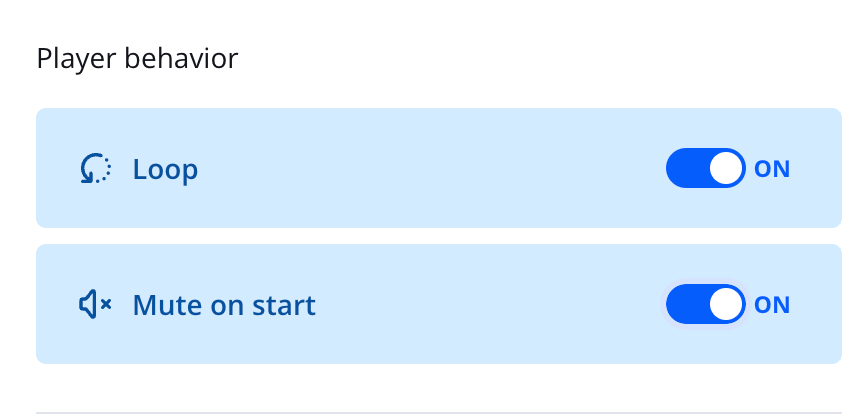 Player behavior settings