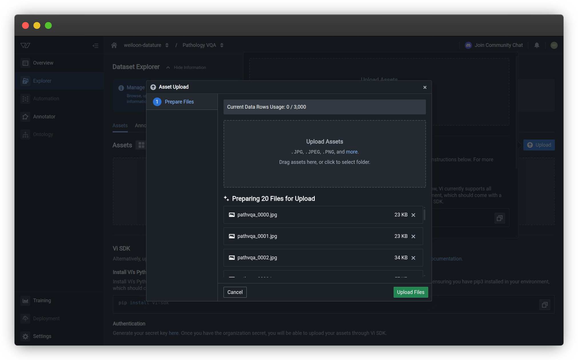 File preparation screen