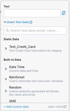Selecting your static data.