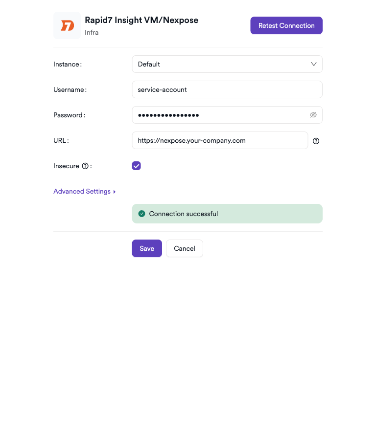 Rapid7 InsightVM / Nexpose settings