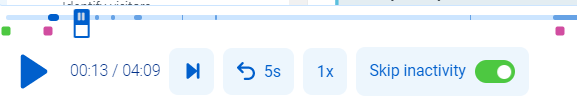 Session timeline and controls