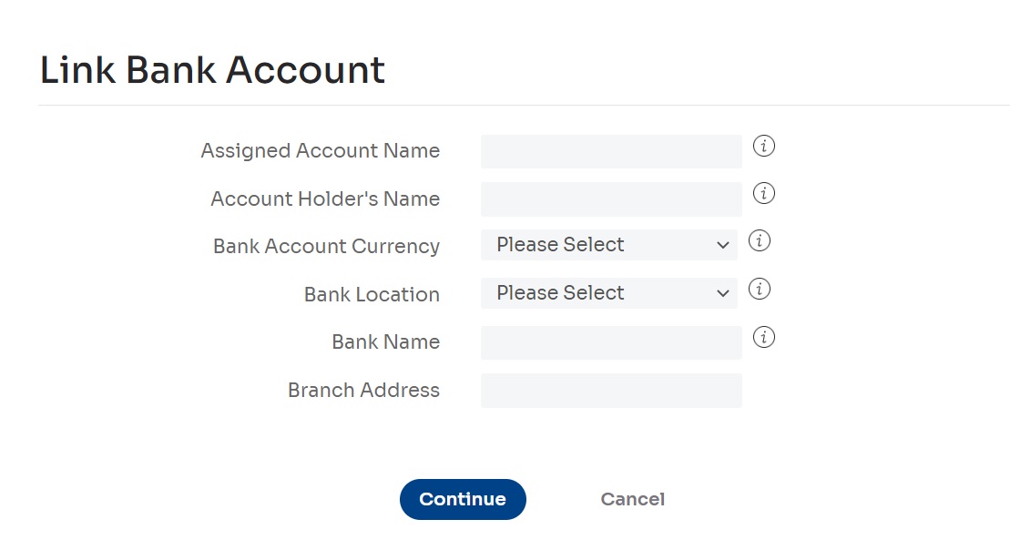Figure 4: Linking a bank account