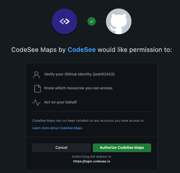 Authorizing CodeSee with GitHub