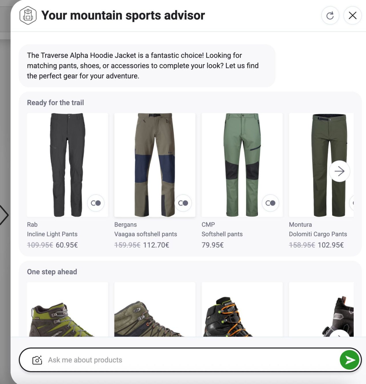 A screenshot of Shopping Muse in its default configuration.