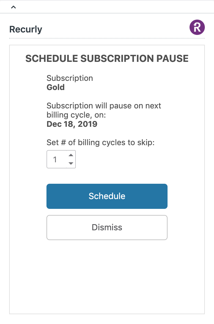 Pause a subscription.