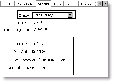 From Customers, select Manage customers, enter/edit a customer record, and select the Status tab