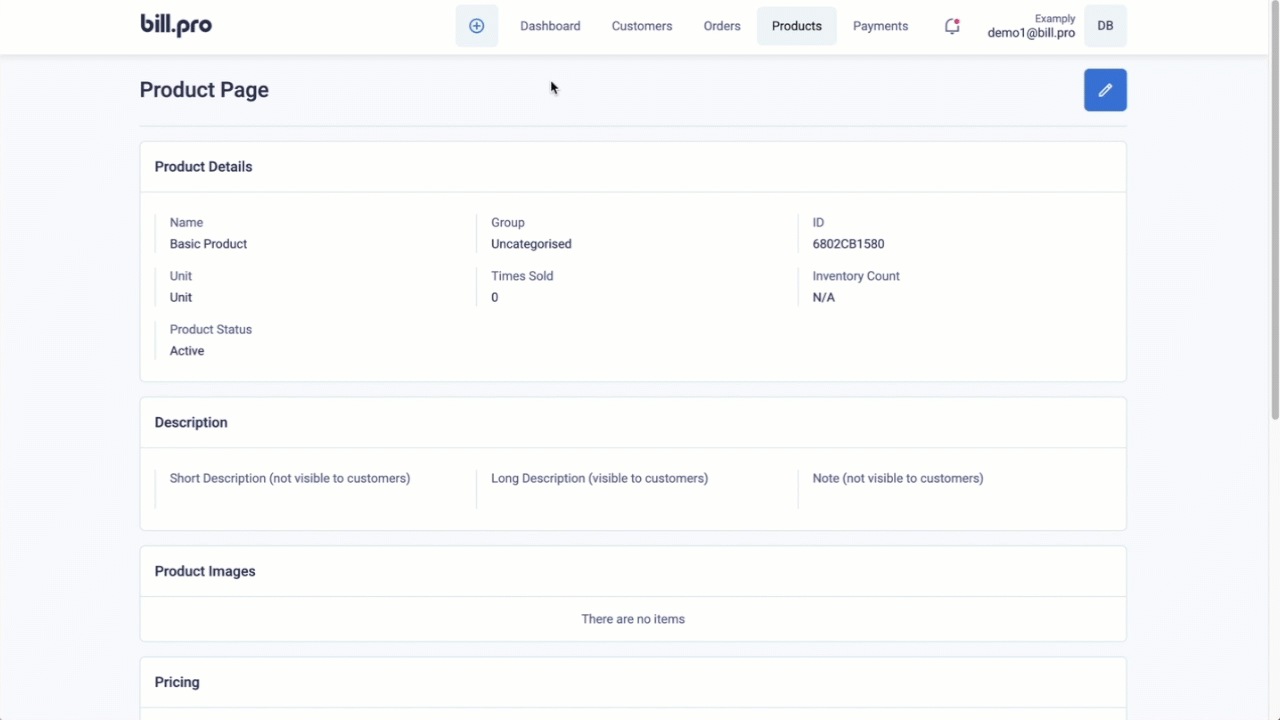 Create an order and a customer