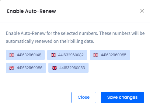 Screenshot of the Enable Auto-Renew window