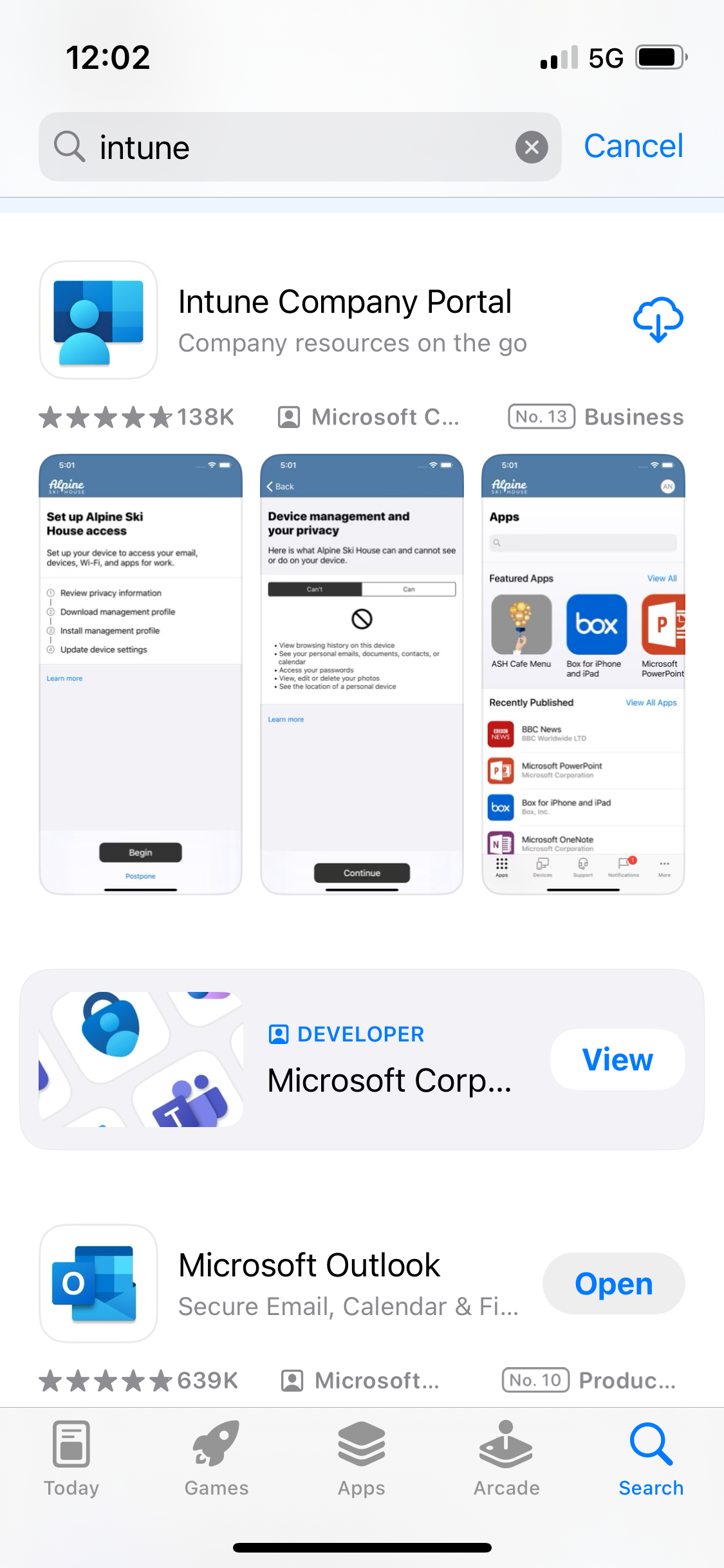 Download Intune app