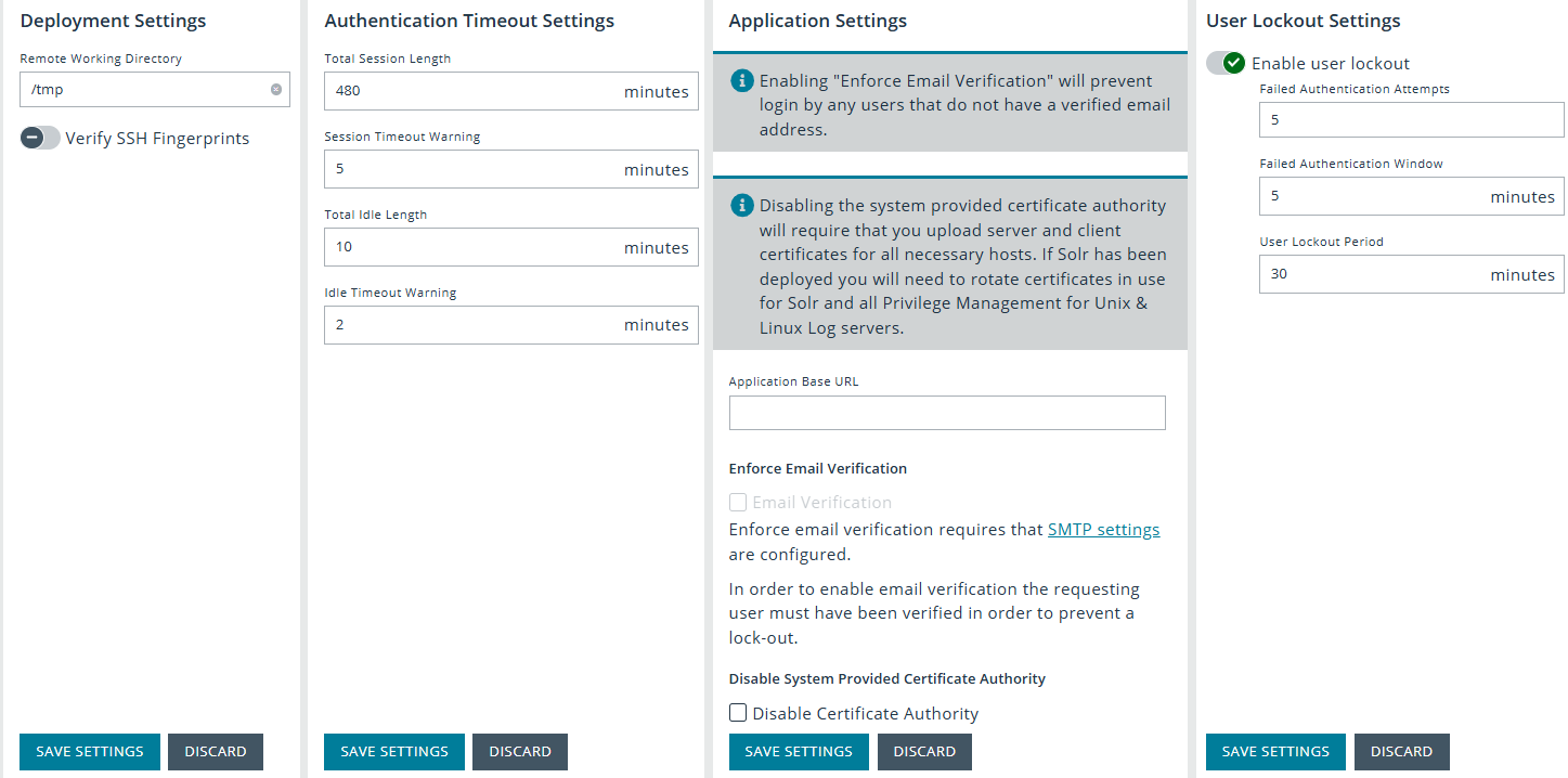 System settings