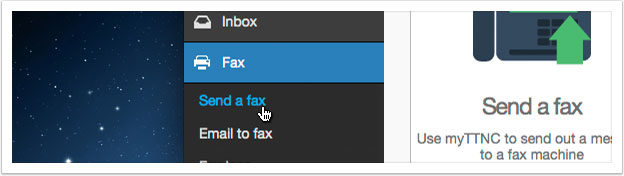 Click on `Send a fax`.