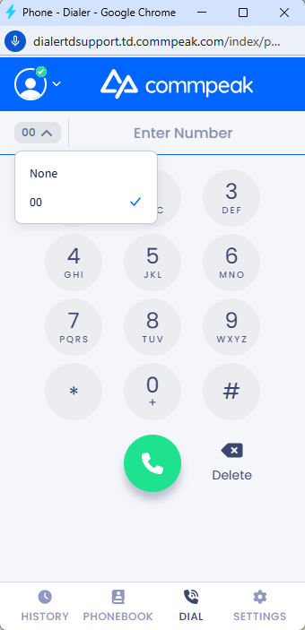 Screenshot with selecting a prefix