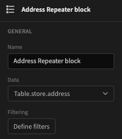 Using the address relationship as a datasource