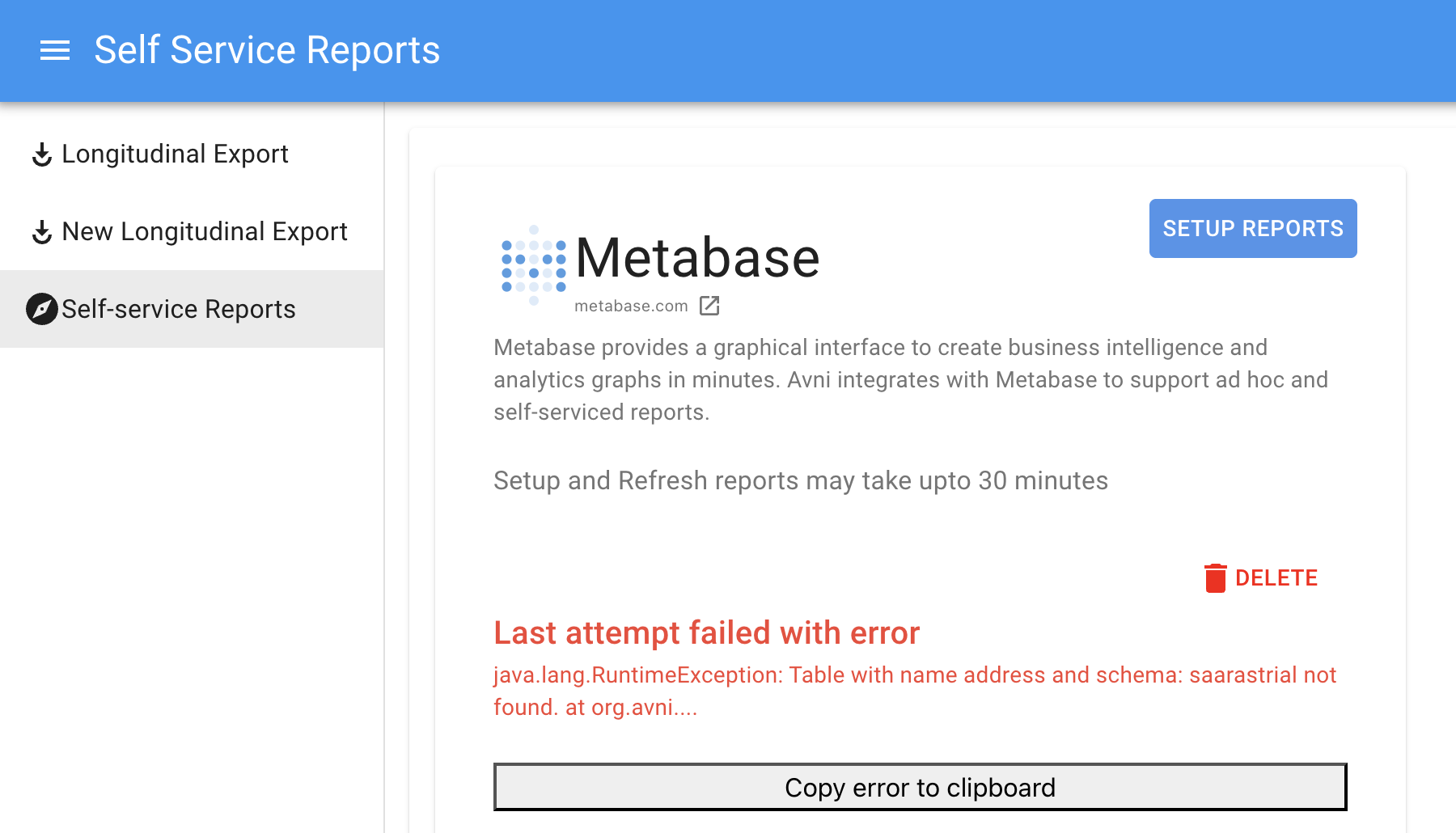 Error Reporting Example