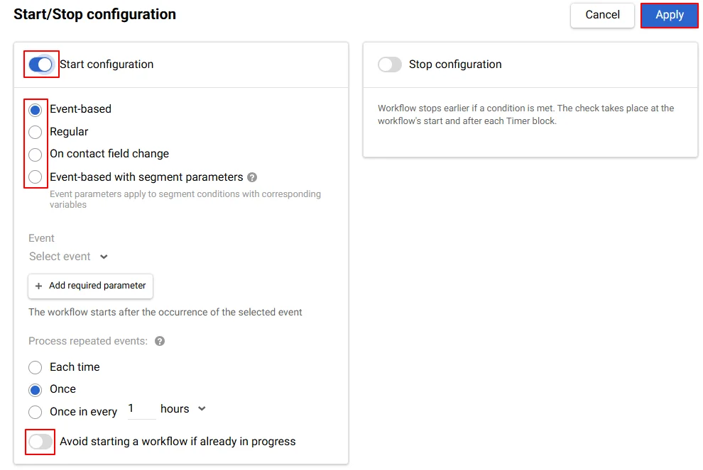 Start Configuration