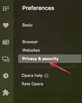 Open Privacy and Security Tab