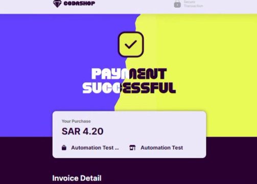 4\. Coda displays success page