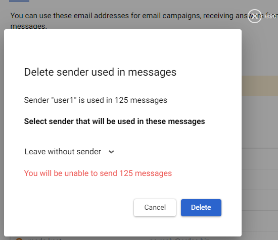 Delete sender