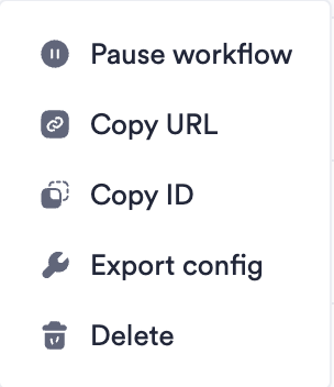 Click Copy ID to get workflow id