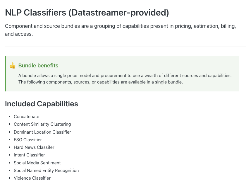 Example Bundle of NLP Classifiers