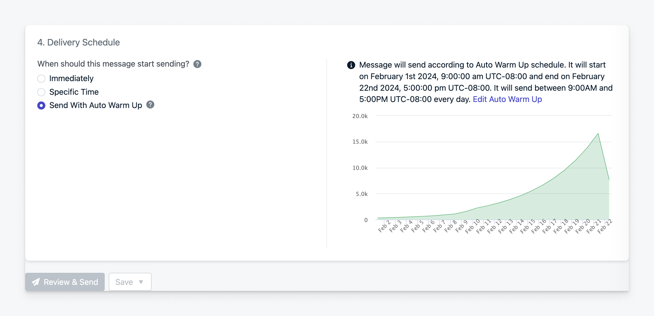 Send Emails with Auto Warm Up.