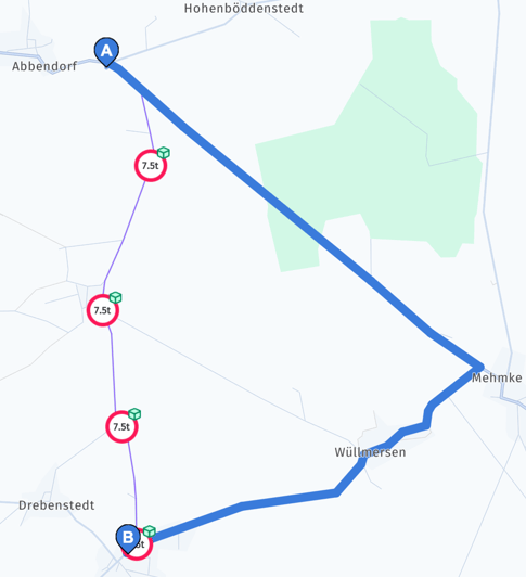 No-through restricted area avoided