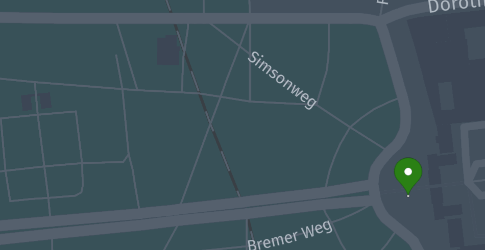 A point marker on the map