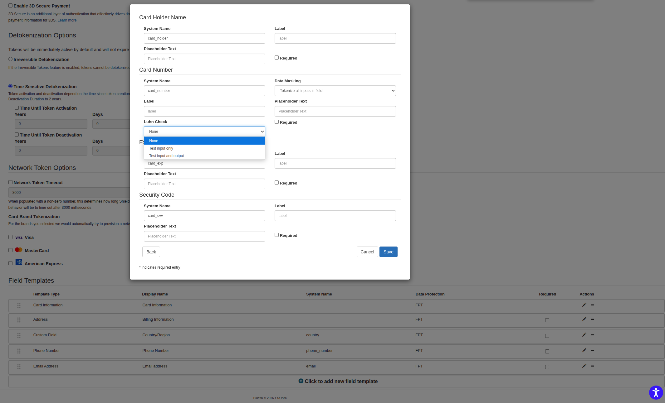 ShieldConex® Creating a Template | Luhn Check