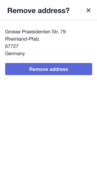 Remove address example