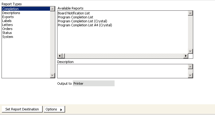 Desktop: Certification > Generate reports