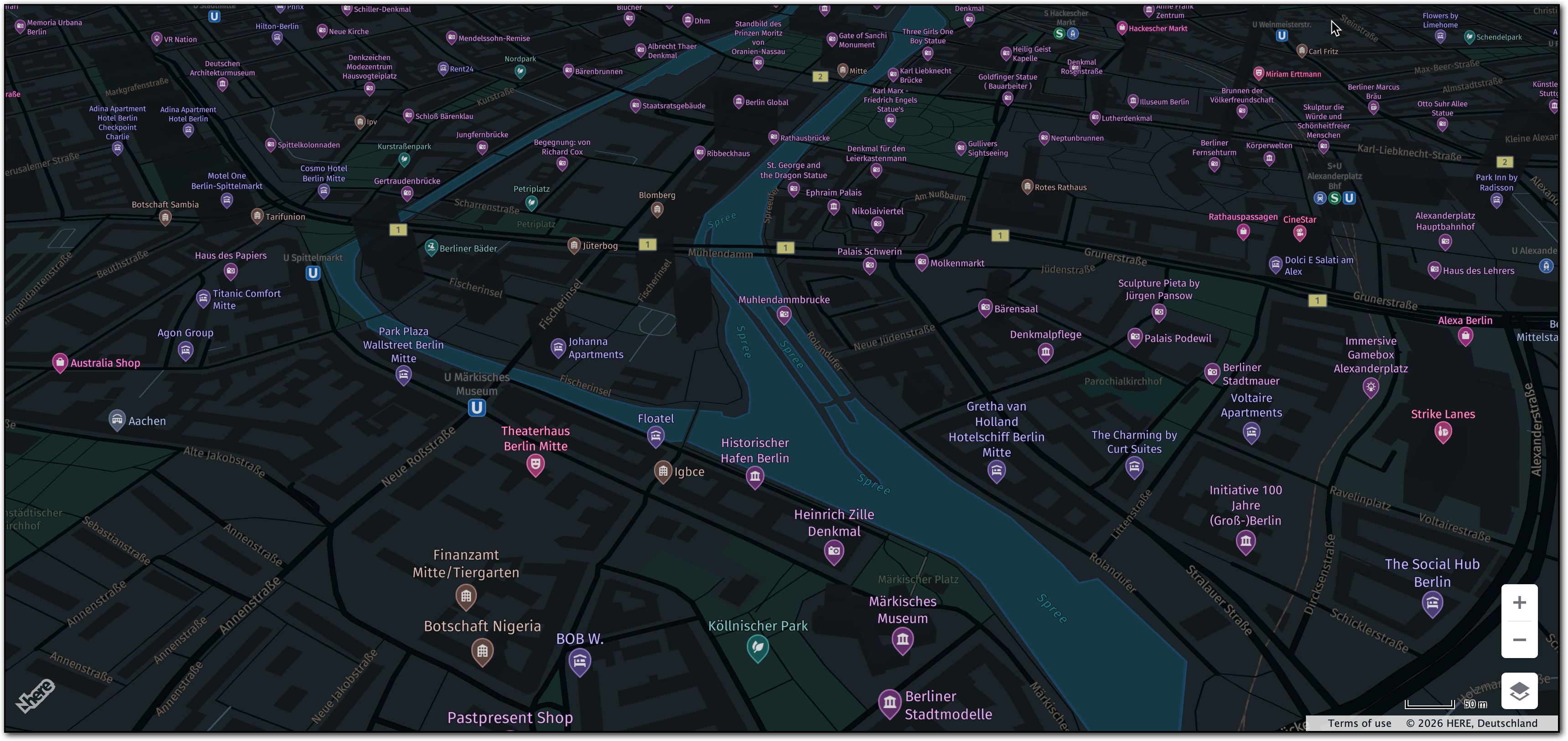 A HERE map with custom style