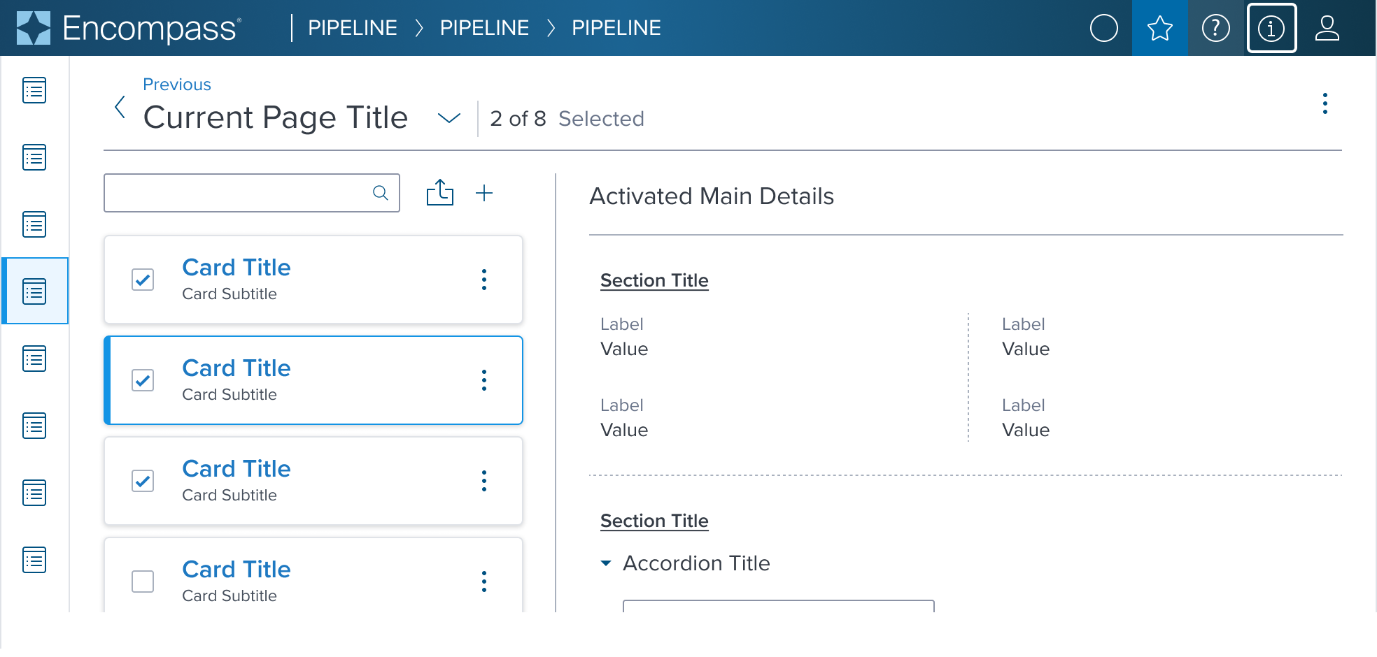 multi select card within context